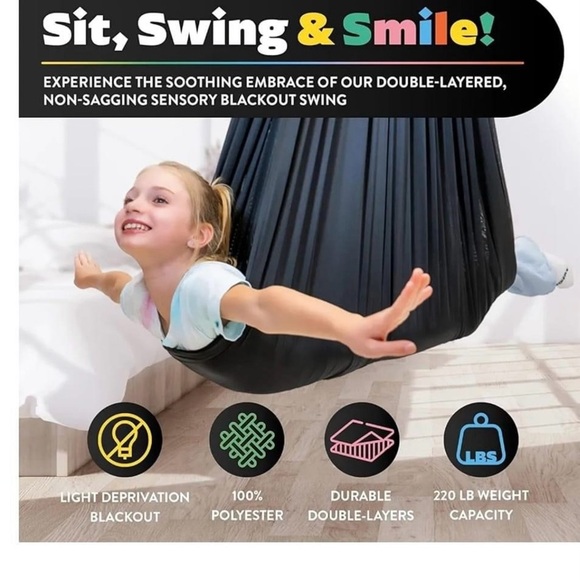 Double-Layered Blackout Sensory Swing for Kids - Picture 1 of 3